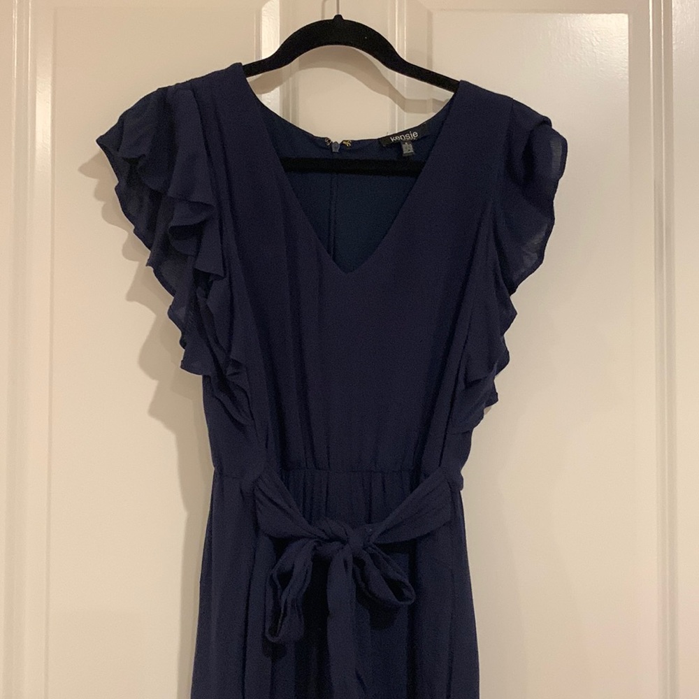 Kensie flutter sleeve wide leg jumpsuit